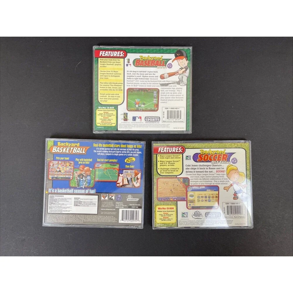 Lot of 3 Backyard Sports PC Games Baseball Basketball Soccer